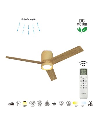 CERAMICA M * PLAFÓN / VENTILADOR  - CERÁMICA BEIGE + MADERA